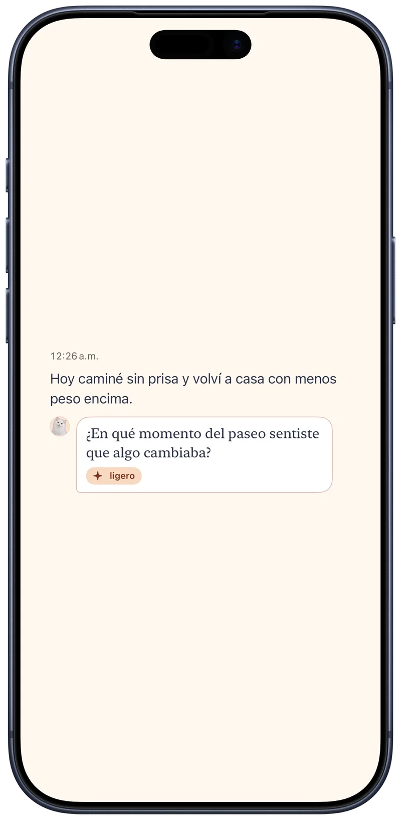 Una entrada de diario y una pregunta de seguimiento de Okito