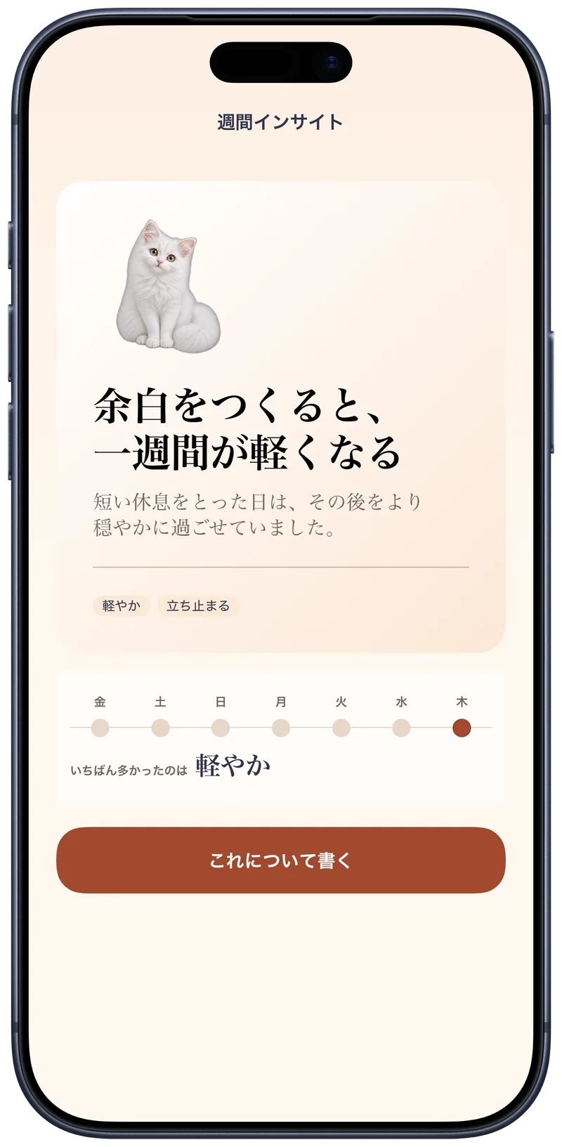 一週間の日記をつなぐOkitoの週間インサイト