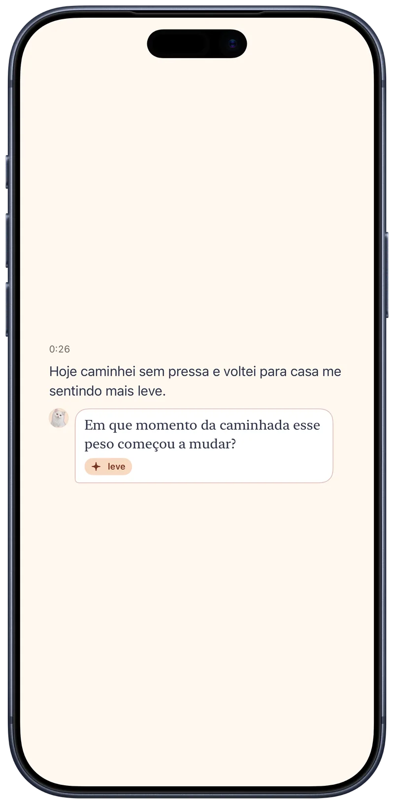 Uma anotação no diário e uma pergunta complementar do Okito